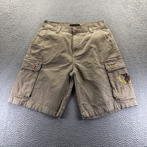Vintage US Polo Assn Sorts Mens 32 Khaki Cargo Baggy Embroidered Logo Y2k Skater